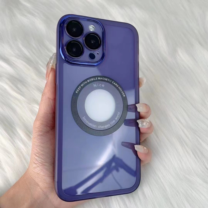 Husa protectie MagSafe TPU, , pentru iPhone 14 Pro, cu decupaj logo, Folie Sticla Camera, Mov [3]