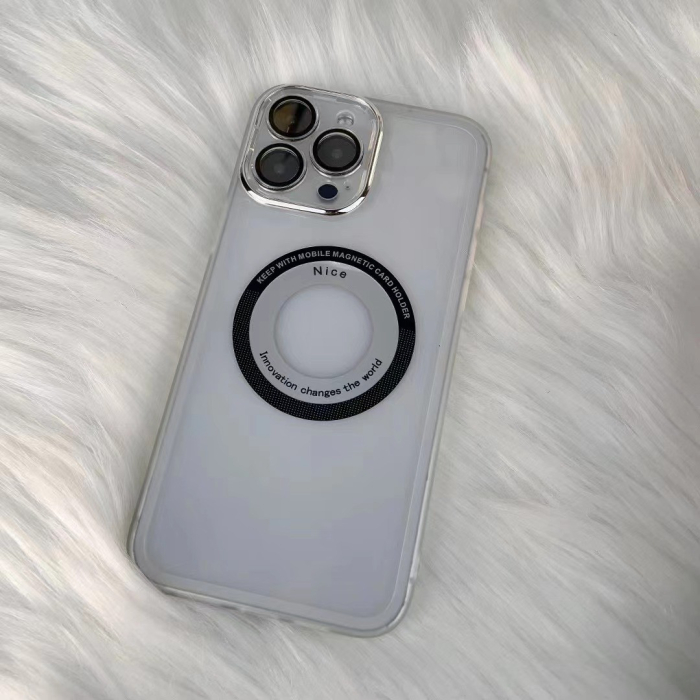 Husa protectie MagSafe TPU, , pentru iPhone 14 Pro, cu decupaj logo, Folie Sticla Camera, Transparent [2]