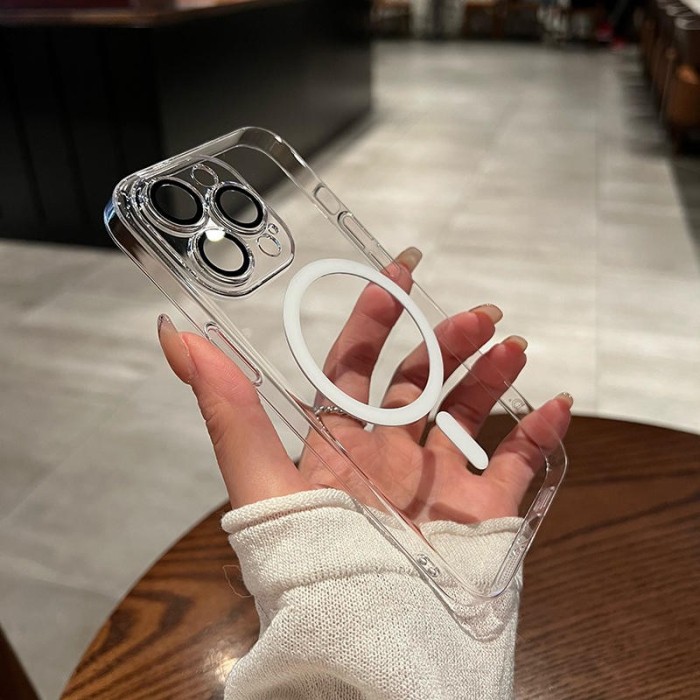 Husa protectie pentru Apple iPhone 11, MagSafe Silicone, Protectie si folie camera inclusa, protectie camera, Transparent [6]