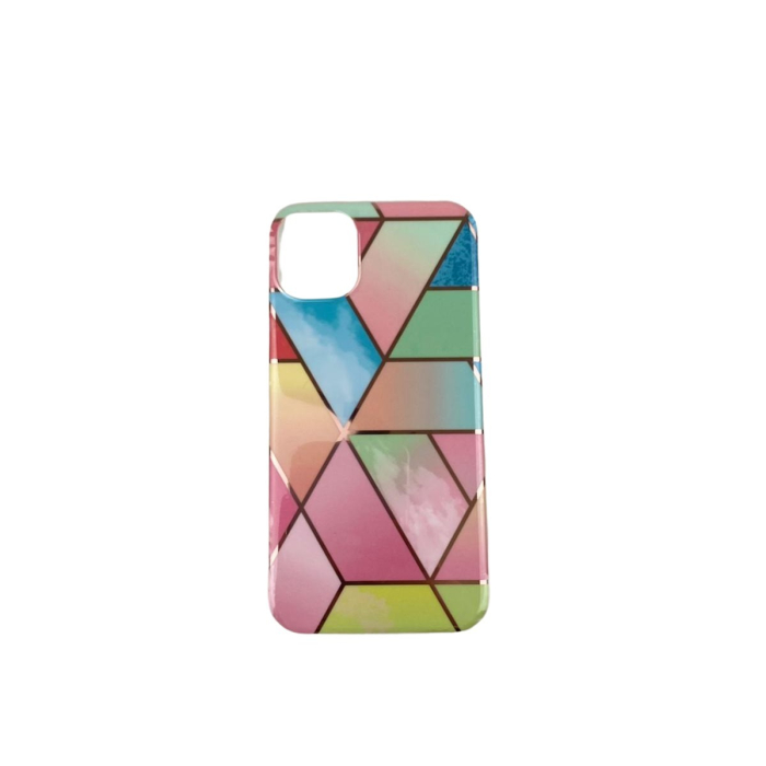 Husa protectie pentru Apple iPhone 11 Soft IMD TPU Marble Geometric Roz [3]