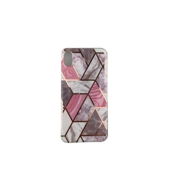 Husa protectie pentru Apple iPhone XR Soft IMD TPU Marble Geometric Alb [5]