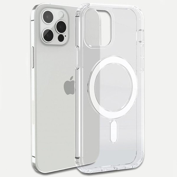 Husa protectie pentru iPhone 12 Mag Safe, 2 in 1 incarcare si magnet, Silicone, Transparenta [11]