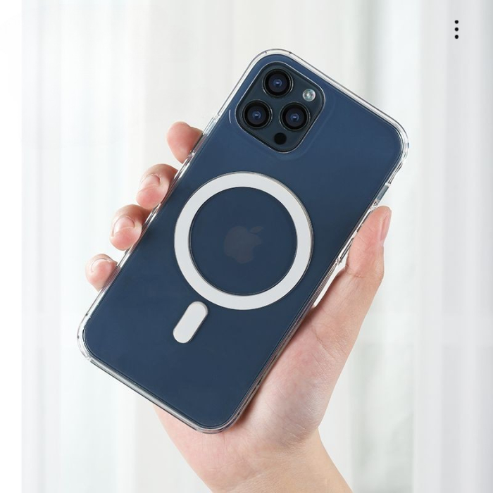Husa protectie pentru iPhone 14 Pro Max Mag Safe, 2 in 1 incarcare si magnet, Acril, rezistent la socuri, Transparenta [4]