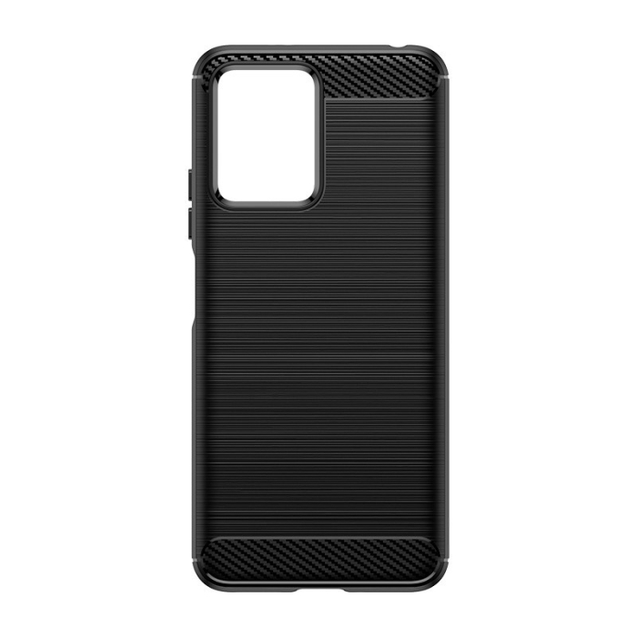 Husa Protectie pentru Xiaomi Redmi Note 12 5G, , din Silicon TPU Moale, Textura Periat, Anti Cadere, cu Element Carbon, Negru [3]