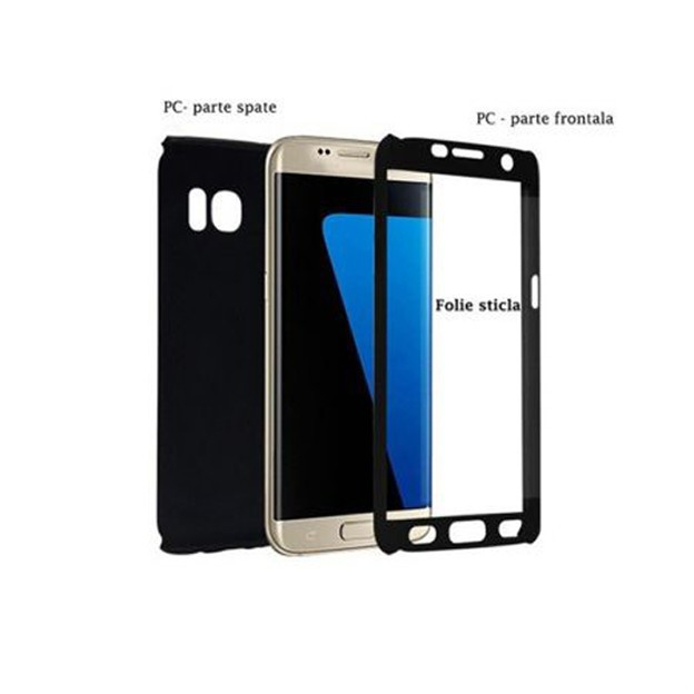 Husa Samsung Galaxy A3 2017 Full Cover 360 Negru + Folie de protectie [3]