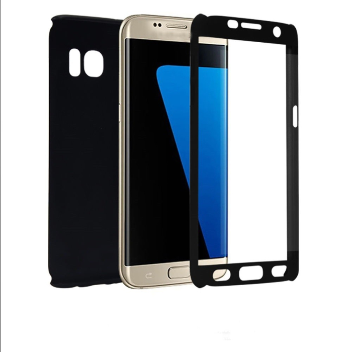 Husa Samsung Galaxy A7 2017 Full Cover 360 Negru + Folie de protectie [3]
