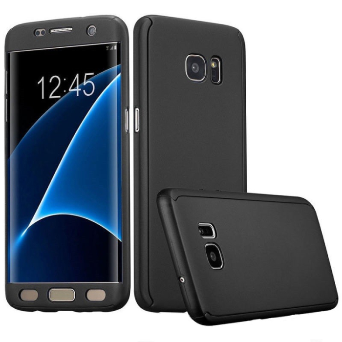 Husa Samsung Galaxy A7 2017 Full Cover 360 Negru + Folie de protectie [4]