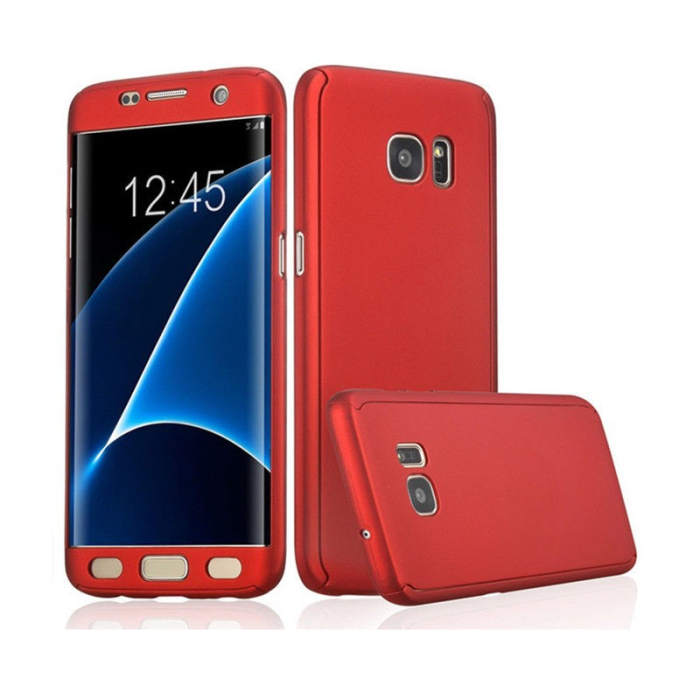 Husa Samsung Galaxy A7 2017 Full Cover 360 Rosu + Folie de protectie [5]