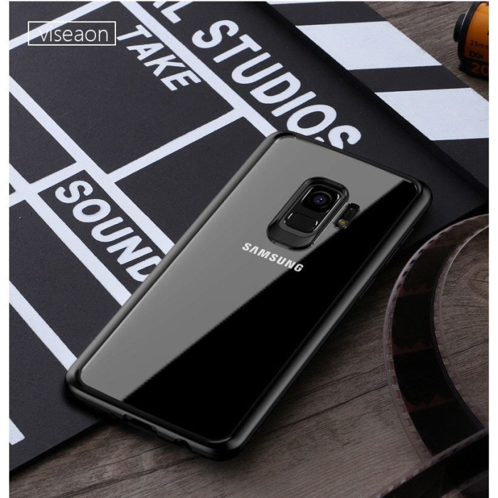 Husa Samsung Galaxy S9 Tpu Transparent cu margini colorate negru [6]
