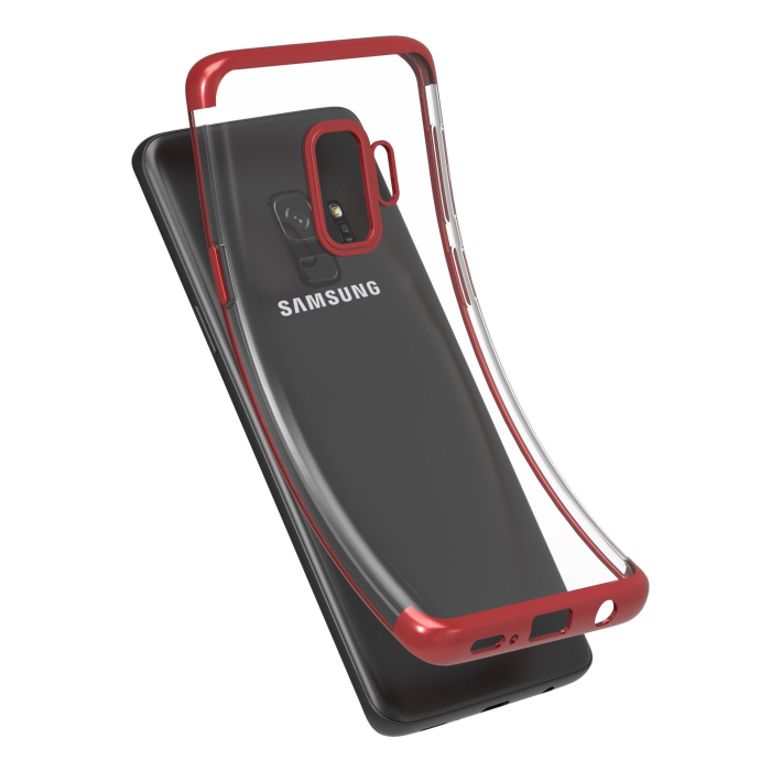 Husa Samsung Galaxy S9 Transparent cu Margini Rosii [4]