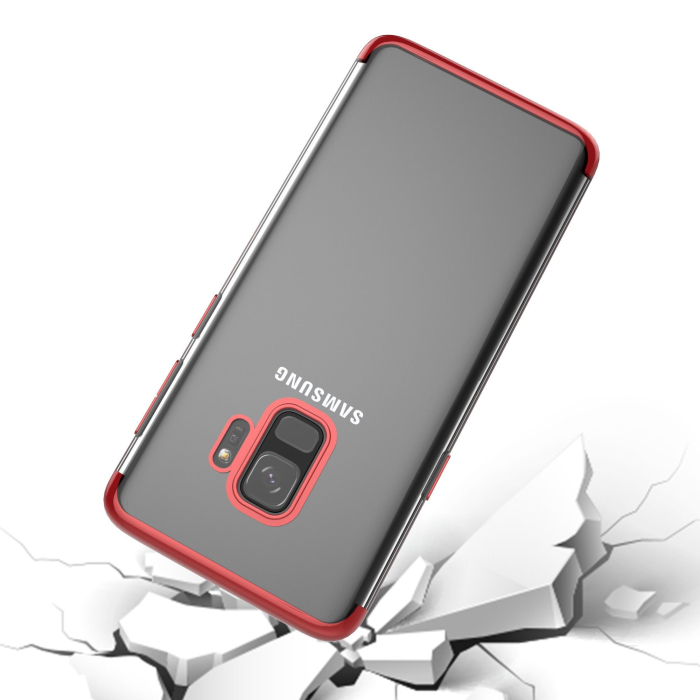Husa Samsung Galaxy S9 Transparent cu Margini Rosii [3]