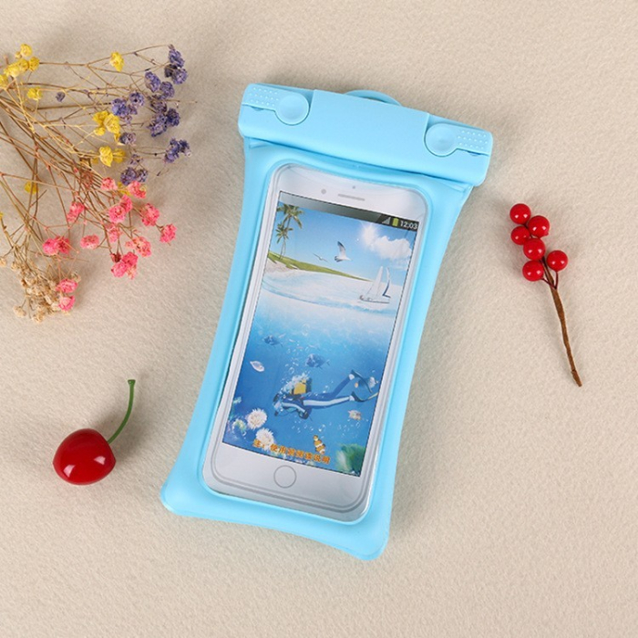 Husa subacvatica Matte Cushion Waterproof , Snowproof, Universala, cu Snur, pentru telefon sau documente, Bleu [4]