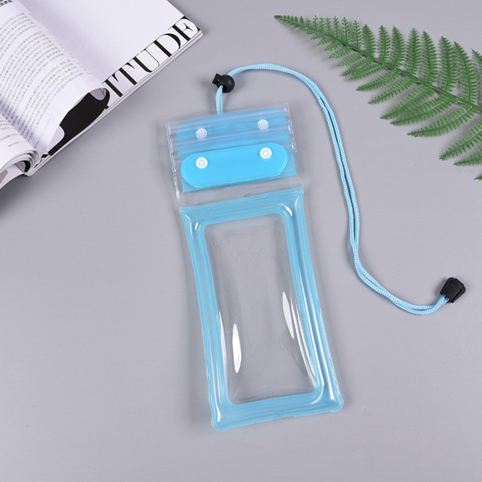 Husa subacvatica Zip Waterproof , Snowproof, Universala, Impermeabila, cu Snur, pentru telefon sau documente, Bleu [4]