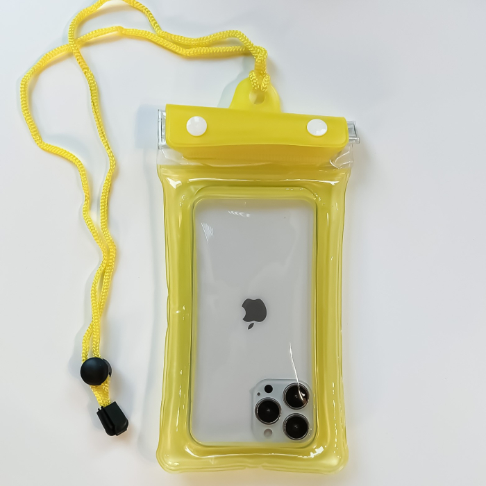 Husa subacvatica Zip Waterproof , Snowproof, Universala, Impermeabila, cu Snur, pentru telefon sau documente, Galben [5]