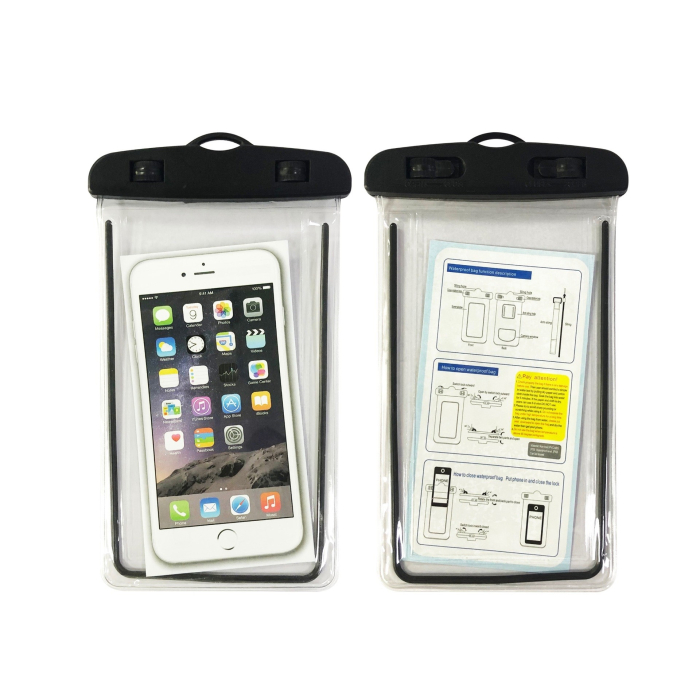 Husa subacvatica Zip Waterproof , Snowproof, Universala, Impermeabila, cu Snur, pentru telefon sau documente, Negru [4]