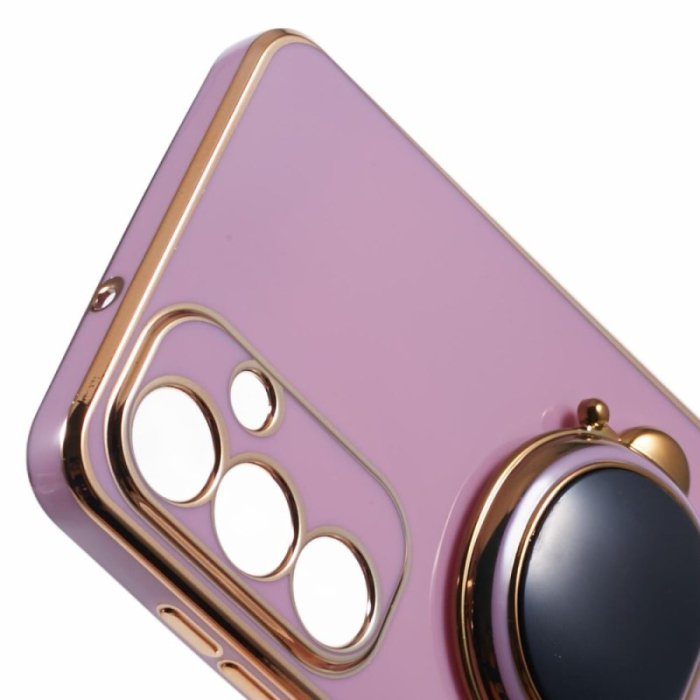 Husa Telefon 2in1, , Compatibila Samsung Galaxy S23, Carcasa TPU cu Suport Inclus Tip Astronaut, Protectie Camere, Mov [2]