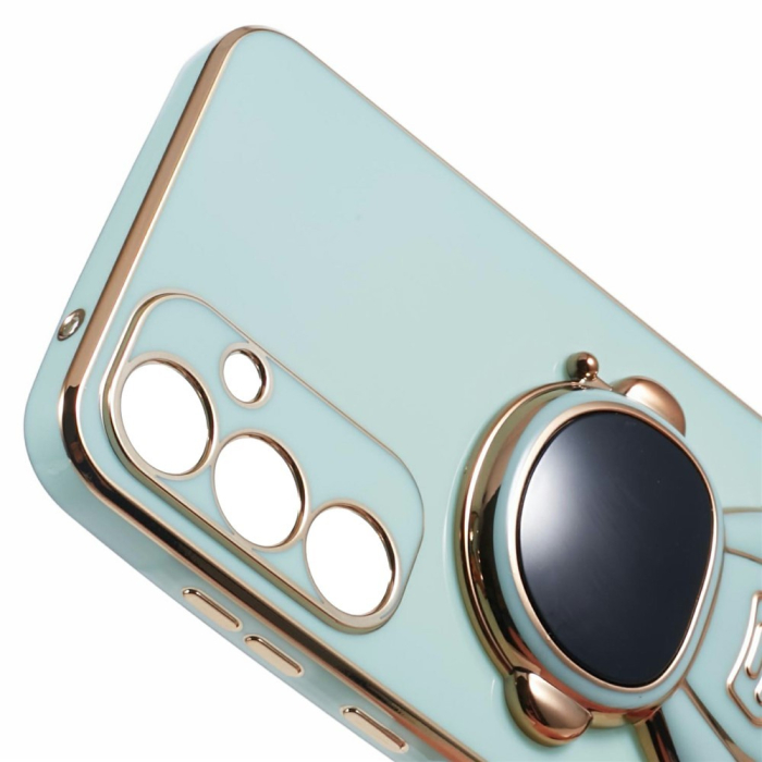 Husa Telefon 2in1, , Compatibila Samsung Galaxy S24, Carcasa TPU cu Suport Inclus Tip Astronaut, Protectie Camere, Verde [2]