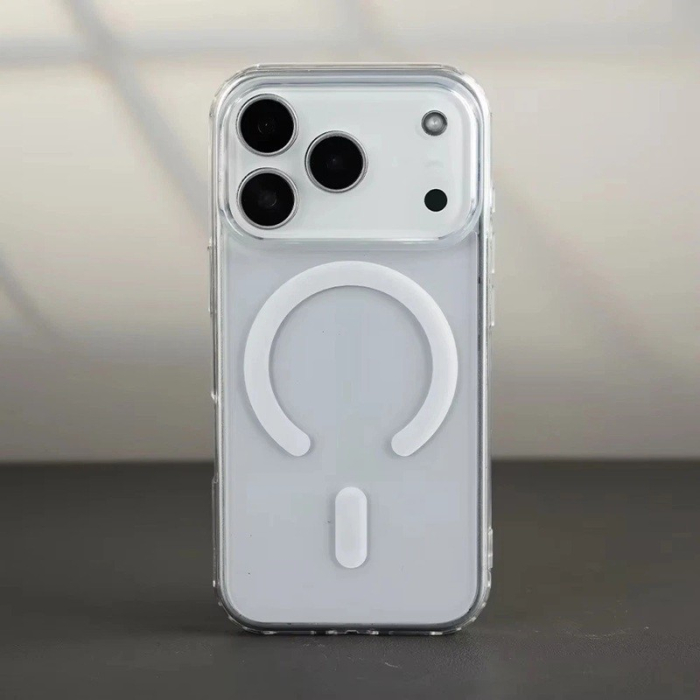 Husa Telefon, , Compatibila Apple iPhone 17 Pro, MagSafe, Antisoc, din Silicon + TPU, Transparent [3]