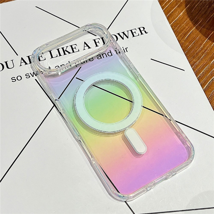 Husa Telefon, , Compatibila iPhone 17 Air, Model Cameleon, Magsafe, Schimbare Gradient de Culoare din Unghiuri Diferite, Multicolor [3]