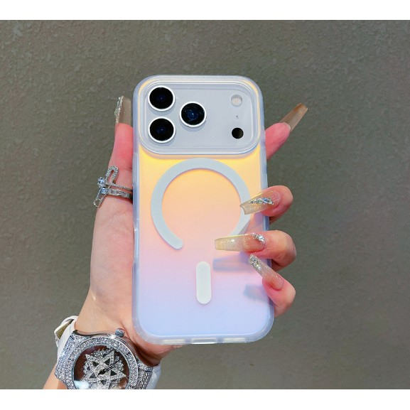 Husa Telefon, , Compatibila iPhone 17 Pro, Model Cameleon, Magsafe, Schimbare Gradient de Culoare din Unghiuri Diferite, Multicolor [2]