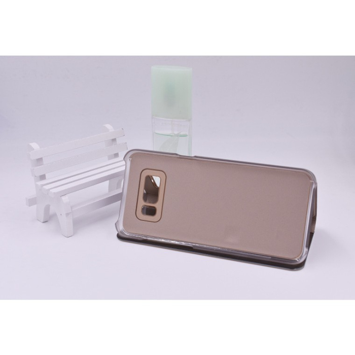 Husa Tip Carte, , Compatibila cu Huawei Mate 10 Lite, Flip Cover Oglinda, Auriu [9]