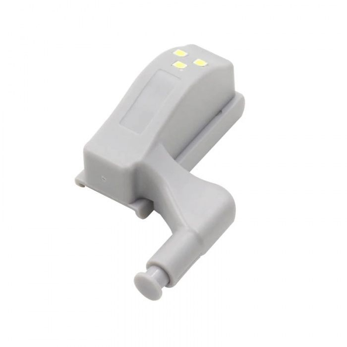 Set 2x Lampa cu Bec LED smd pentru Balamale Mobila 12V, Baterii Incluse, Universal, Gri [14]