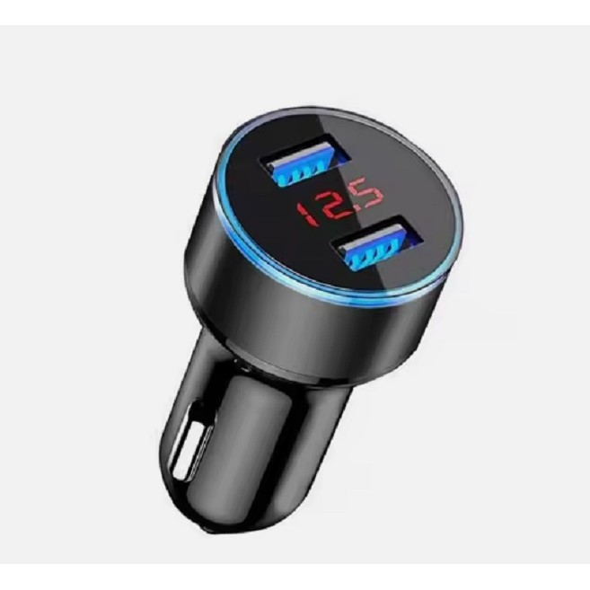 Incarcator Auto cu Afisaj Digital, , din Metal, 3.1A, Incarcare Rapida 6A PD+QC3.0, Dublu USB, Negru [4]