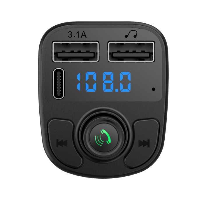 Incarcator Auto cu MP3 Player, , Bluetooth 5.0, 5V, 2 x USB, Type C, Negru [3]