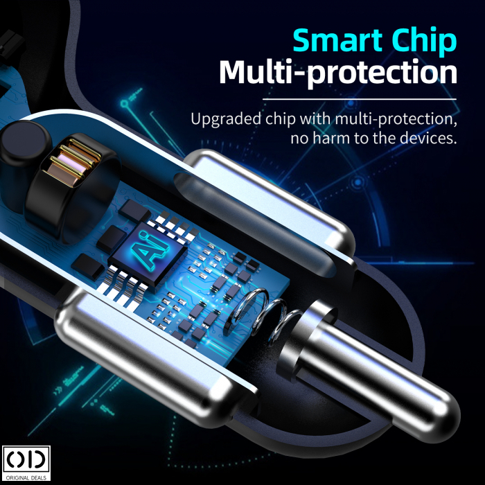 Incarcator Auto Inteligent Premium cu 4 Porturi USB 3.0 Fast Charge Multiple Protectii pentru Siguranta si Incarcare Rapida Apple Samsung Huawei Xiaomi [9]