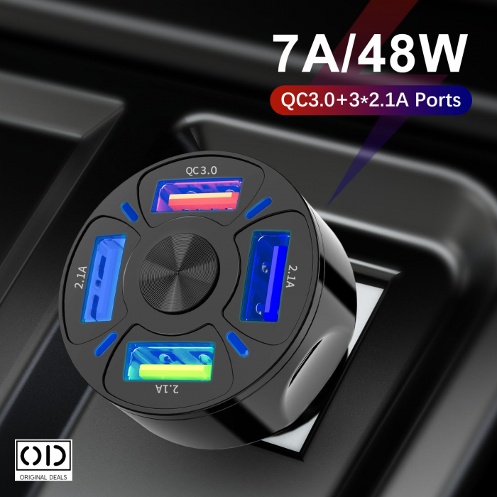 Incarcator USB pentru Masina Incarcator Auto pentru Telefon Incarcator USB auto pentru telefon tableta GPS cablu usb pentru incarcare telefon in masina Incarcator auto pentru priza 12V [2]