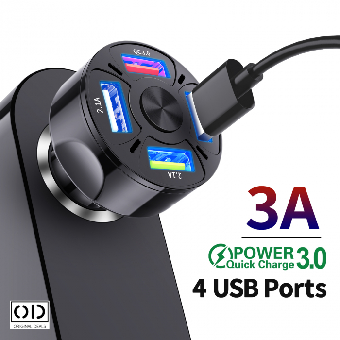 Incarcator USB pentru Masina Incarcator Auto pentru Telefon Incarcator USB auto pentru telefon tableta GPS cablu usb pentru incarcare telefon in masina Incarcator auto pentru priza 12V [12]