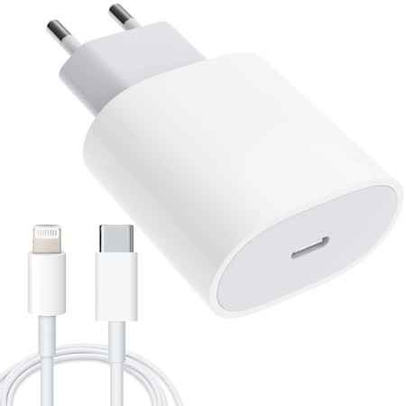 Incarcator compatibil cu iPhone, USB Type-C, Fast charge, Putere 20W, , Alb [1]