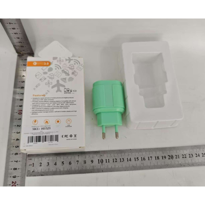 Incarcator Rapid QC3.0, , 3 Porturi USB, 2.1A, 18W, din ABS, Protectie Supraincalzire, Gama Macarons, Verde [6]