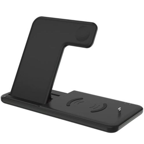 Incarcator Wireless FastCharge 4 In 1, design pliabil, 15W, Compatibil Apple Watch, Airpods, iPhone, Android, Samsung, Huawei, Xiaomi, Oppo, Negru [6]
