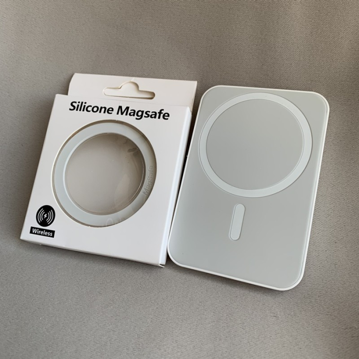 Inel Magnetic MagSafe Silicone pentru Apple iPhone seria 12 / 13 / 14 Alb [3]