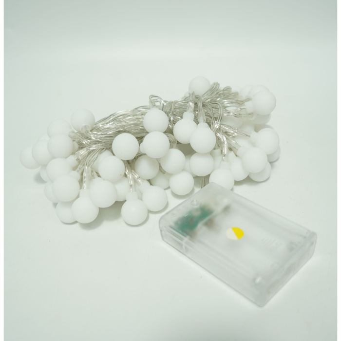 Instalatie Craciun, 10 m, 80 de LED-uri, alb-cald, model cu stelute, liniara, cu baterie, interior/exterior,  [6]