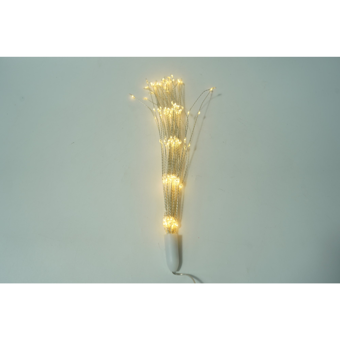 Instalatie Craciun, , 200 LED-uri, Telecomanda 8 functii, Incarcare Solara, Explozie Fireworks, Fir Cupru, interior/exterior, Alb Cald [6]