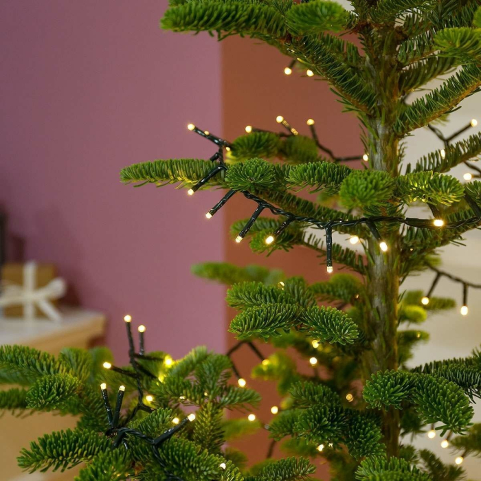 Instalatie Craciun, 5 m, 50 Led-uri ,Liniara, Alb cald, 8 jocuri de lumini, Transformator, Interconectabila, Prelungitor 3 m inclus, Fir Verde,  [3]
