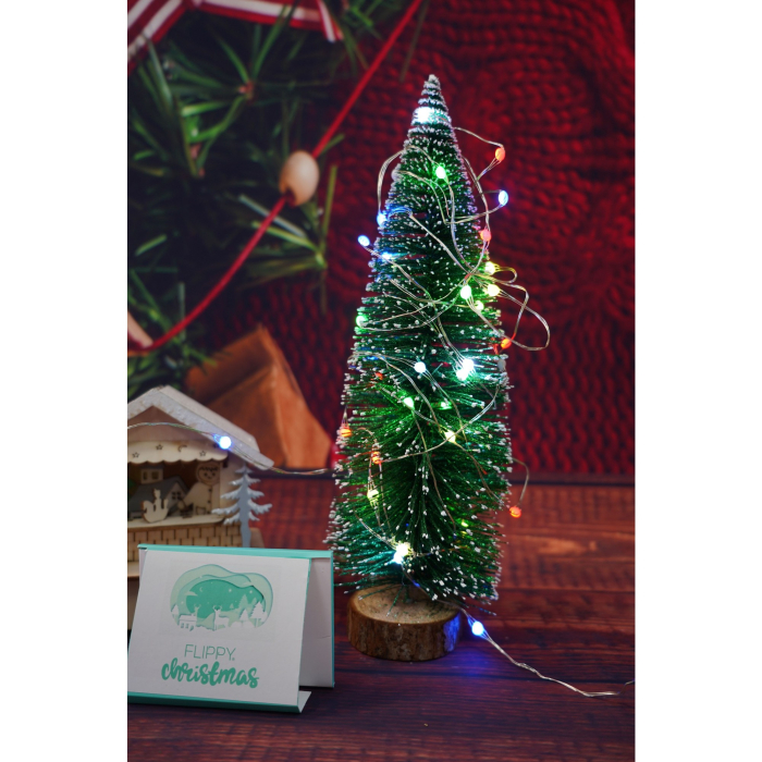 Instalatie Craciun, 5 metri, 50 LED-uri, telecomanda 32 de functii, multicolor RBG, fir cupru, USB, interior,  [5]