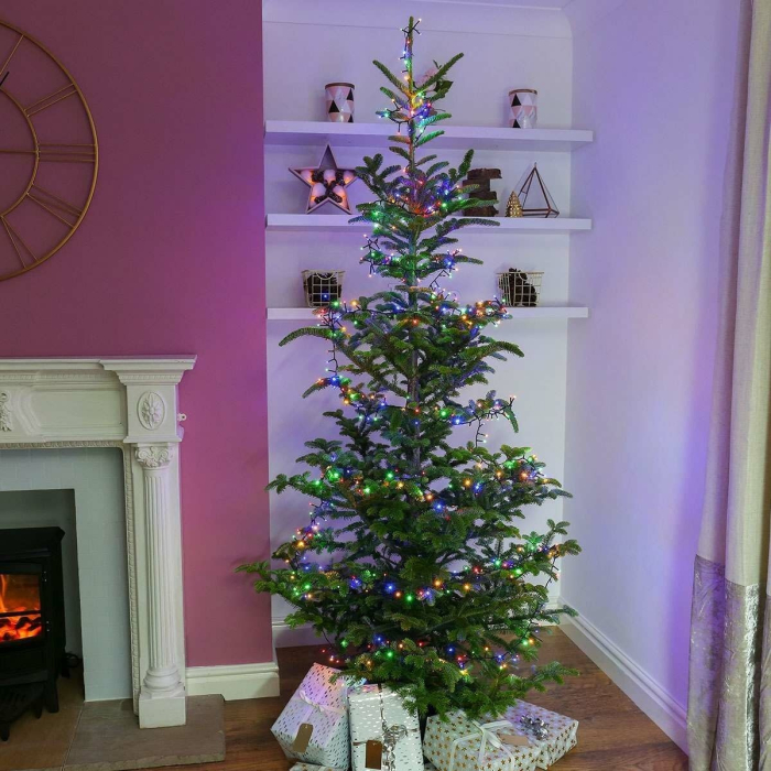 Instalatie Craciun, 95 m, 950 Led-uri ,Liniara, Rosu/Albastru/Rosu/Verde, Flash, Transformator, Interconectabila, Prelungitor 5 m inclus, Fir Verde,  [4]