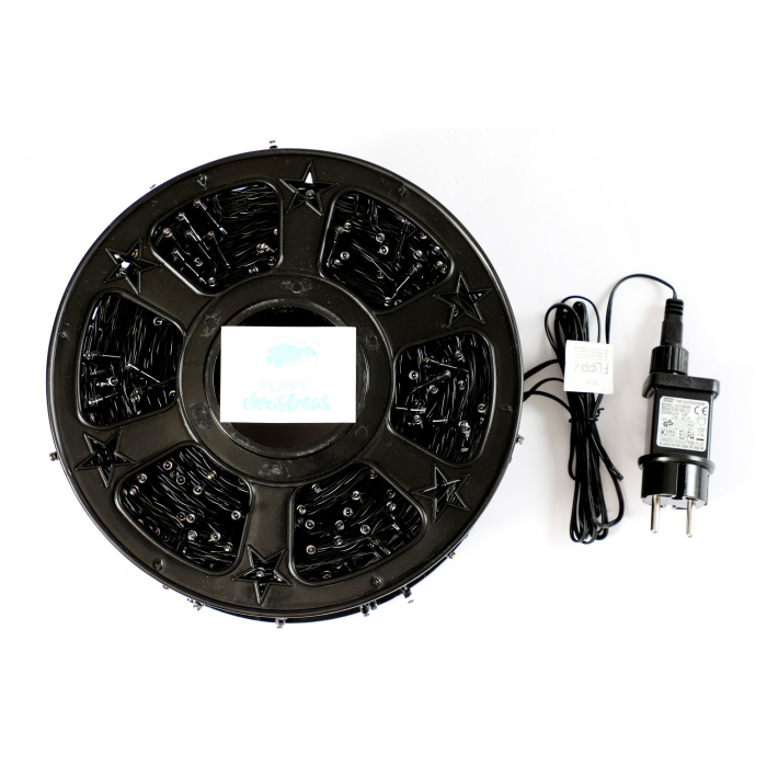 Instalatie Craciun liniara cu transformator, 100m, multicolor, 1000 LED-uri, fir negru, 8 jocuri de lumini,  [5]