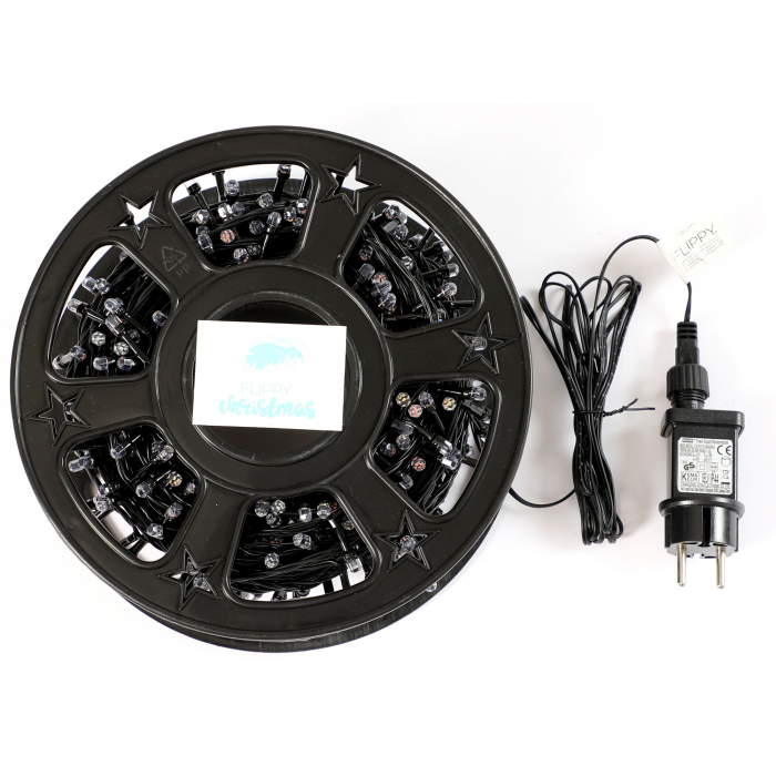 Instalatie Craciun liniara, fir negru, cu transformator, 50m, multicolor, 500 LED-uri, 8 jocuri de lumini,  [3]