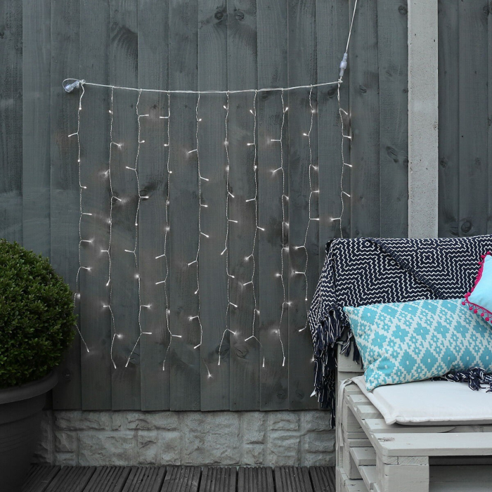 Instalatie Craciun, Tip Perdea, IP44, 9 m x 3 m, 720 LED-uri, Alb rece, cu 8 jocuri de lumini, 31 V, 9W, Interconectabila, Prelungitor 3 m inclus, Fir transparent, Interior/ Exterior,  [4]