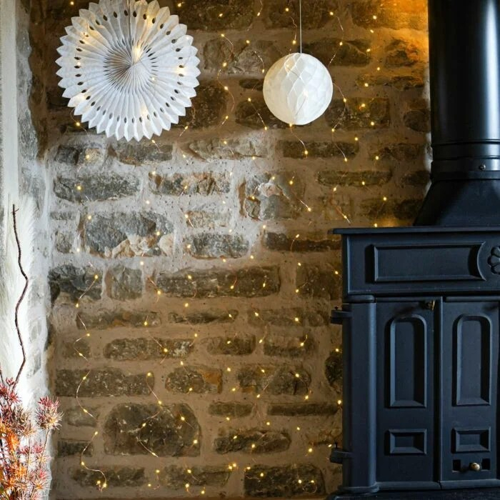 Instalatie Craciun Tip Turturi, IP44, 35 m, 1001 Led-uri, Alb cald, 8 jocuri de lumini, 31 V, Interconectabila, Prelungitor 3 m inclus, Fir Cupru, , Interior/Exterior [6]