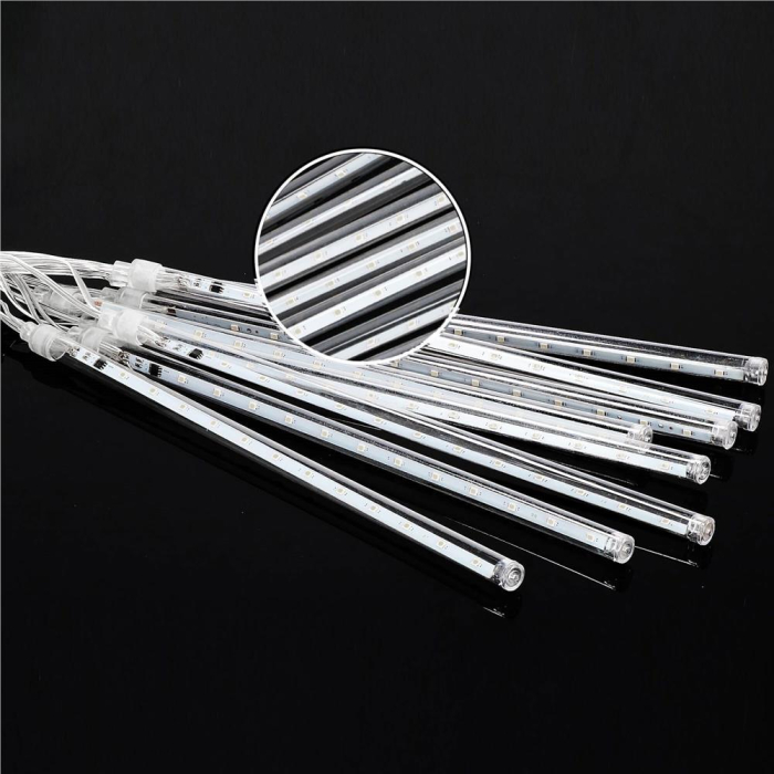 Instalatie de Craciun, 10 tuburi, 50cm, 480 LED, ploaie de meteoriti, albastru [7]