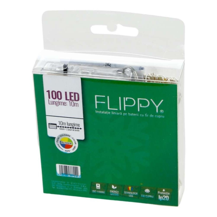 Instalatie de Craciun cu Baterii Tip Liniar, 2 jocuri de lumini, Fir Cupru 10 m 100 LED -uri, Multicolor [5]