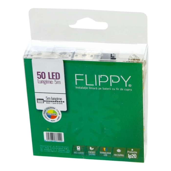 Instalatie de Craciun cu Baterii Tip Liniar, 2 jocuri de lumini, Fir Cupru 5 m 50 LED -uri, Multicolor [5]