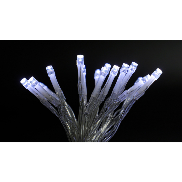 Instalatie de Craciun cu Baterii Tip Liniar, 2 jocuri de lumini, Fir Transparent 3 m 30 LED -uri, Alb Rece [9]