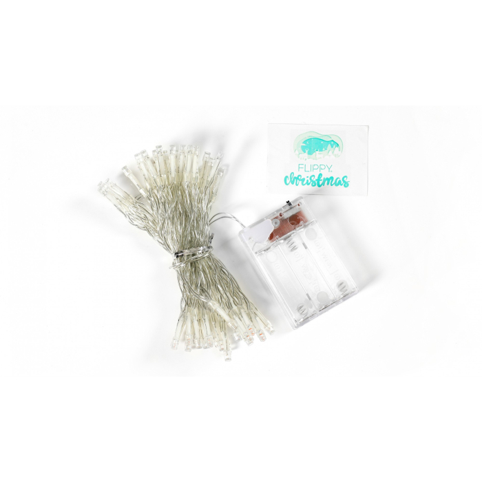 Instalatie de Craciun cu Baterii Tip Liniar, 2 jocuri de lumini, Fir Transparent 5 m 50 LED -uri, Multicolor [8]