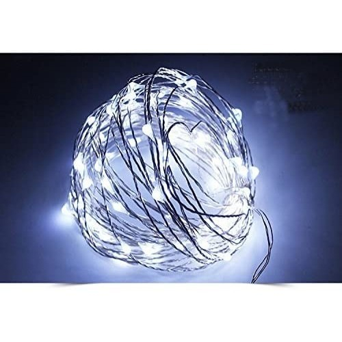 Instalatie de Craciun Liniara, ®, Tip Liniara, Fir Cupru, 8 Jocuri de Lumini, cu Telecomanda, 10 m, 100 Led-uri, Alimentare USB, 4.5V, Alb Rece [9]